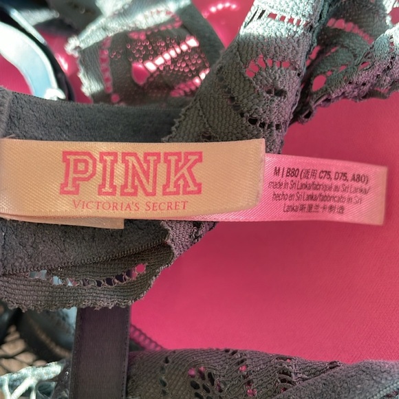 NWOT PINK Victoria’s Secret Push Up Lace Bralette Racerback Bra M - Picture 5 of 6